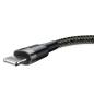 Preview: Baseus Cafule USB / Lightning Ladekabel/Datenkabel Nylon geflochten für iPhone/iPad/Airpods - QC3.0 1,5A - schwarz/grau (2M)