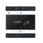 Preview: Ugreen Schaltkasten HUB Schalter Switch 4x USB 3.0 Gen 1 auf zwei Computer, schwarz