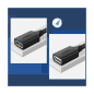 Preview: Ugreen Verlängerungskabel Adapter USB 3.0 (weiblich) - USB 3.0 (männlich) schwarz (1m)