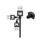 Preview: Wozinsky Magnetkabel USB / Micro USB / USB Typ C / Lightning Kabel mit LED schwarz, 1m (WMC-01)