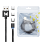 Preview: Wozinsky Magnetkabel USB / Micro USB / USB Typ C / Lightning Kabel mit LED schwarz, 1m (WMC-01)