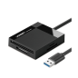 Preview: Ugreen USB 3.0 SD / Micro SD / CF / MS-Speicherkartenleser schwarz (CR125 30333)