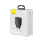 Preview: Baseus Compact Fast USB-A + USB-C Ladegerät 20W 3A Power Delivery Quick Charge 3.0 schwarz