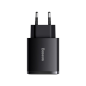 Preview: Baseus Compact Schnellladegerät USB-C + 2x USB-A 30W 3A Power Delivery Quick Charge schwarz