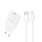 Preview: Dudao USB-Ladegerät QC3.0 12W + Lightning Ladekabel 1m, weiss (A3EU)