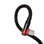 Preview: Baseus MVP Winkel-Stecker Power Delivery 100W 5A USB Type-C zu USB Type-C 2 m rot (CAVP000720)