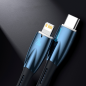 Preview: Baseus Glimmer Series Schnellladekabel USB-C zu USB-C 480Mb/s PD 100W blau (2m)