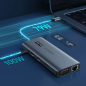 Preview: Choetech multifunktion HUB mit Display 12in1 USB-C auf USB-C, USB-A, HDMI, VGA, AUX, SD,TF grau