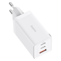 Preview: Baseus GaN 2x USB-C 1x USB-A 65W Schnellladegerät GaN5 Pro + USB-C zu USB-C 100W Ladekabel, weiss