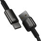 Preview: Baseus Tungsten Gold Lade-/Datenkabel USB-A zu USB-C 480Mb/s 100W 2m, schwarz (CAWJ000101)