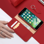 Preview: Dux Ducis Wish Series Echt Leder Flip Wallet für Apple iPhone Xs Max rot