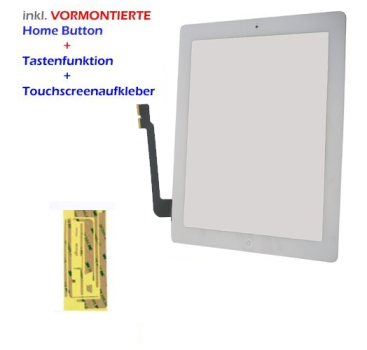 Touchscreen + Displayglas für Apple iPad 3/4 weiss