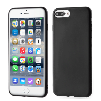 HDD Soft Matt Slim Silikon-Tasche für Apple iPhone 8 Plus / 7 Plus schwarz