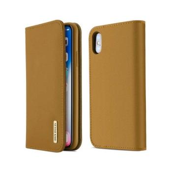 Dux Ducis Wish Series Echt Leder Flip Wallet für Apple iPhone Xs Max braun