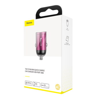 Baseus Tiny Star Mini USB KFZ Schnellladegerät 5A, 30W 3.0 pink (VCHX-A04)