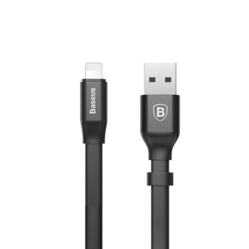 Baseus Nimble  USB / Lightning Schnell-Ladekabel/Datenkabel mit Kabelclip 2A  weiß (23cm)