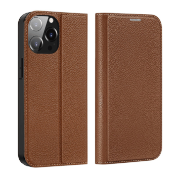 Dux Ducis Skin X2 Magnet Flip-Hülle für iPhone 14 Pro Max, braun