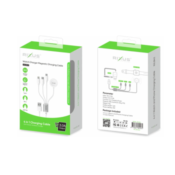 Rixus 4in1 Multi USB Kabel IOS / ANDROID + Magnet iWatch Ladekabel (RXU843)