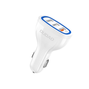 Dudao Multi KFZ-Ladegerät Quick Charge Schnelladegerät 3.0 QC3.0 2.4A 18W 3x USB, Weiss (R7S)