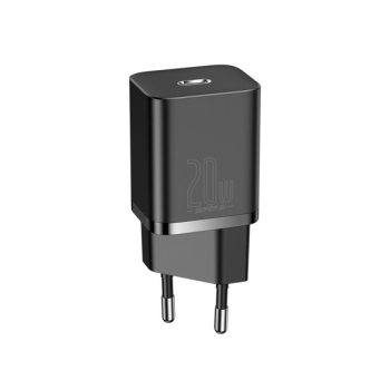 Baseus Super Si 1C Schnellladegerät USB-C 20W Power Delivery + USB Typ-C zu Lightning 1m schwarz