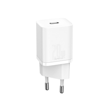 Baseus Super Si 1C Schnellladegerät USB-C 20W Power Delivery + USB Typ-C zu Lightning 1m weiss