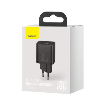 Baseus Super Si 1C Schnellladegerät USB-C 30W Power Delivery Quick Charge schwarz