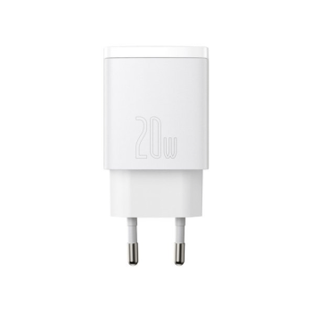 Baseus Compact Fast USB-A + USB-C Ladegerät 20W 3A Power Delivery Quick Charge 3.0 weiss