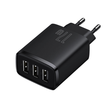 Baseus Compact Ladegerät 3x USB-A 17W schwarz (CCXJ020101)