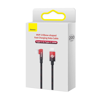 Baseus MVP Winkel-Stecker Power Delivery 100W 5A USB Type-C zu USB Type-C 2 m rot (CAVP000720)