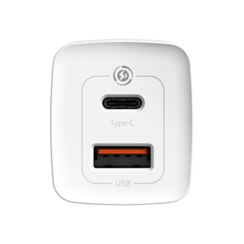 Baseus GaN2 Lite Fast 65W USB / USB Type-C Quick Charge 3.0 Power Delivery (Galliumnitrid), weiss