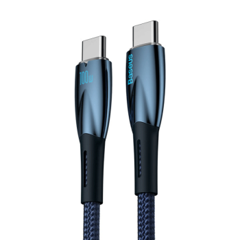 Baseus Glimmer Series Schnellladekabel USB-C zu USB-C 480Mb/s PD 100W blau (2m)