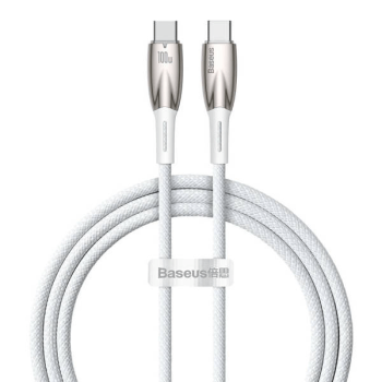 Baseus Glimmer Series Schnellladekabel USB-C zu USB-C 480Mb/s PD 100W weiss (1m)