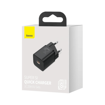 Baseus Super Si 1C Schnellladegerät USB-C 25W Power Delivery Quick Charge schwarz (CCSP020101)