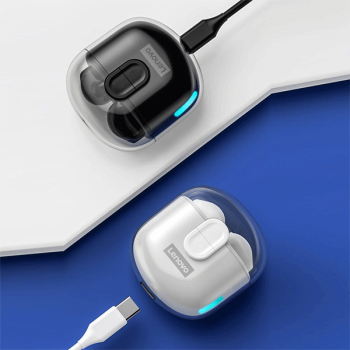 Lenovo LP12 Bluetooth 5.3 Dual Mic Earbuds IPX5 Wasserdichtes mit Akkuanzeige, weiss