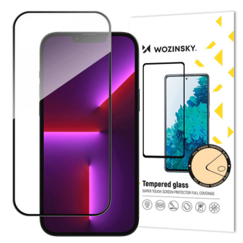 Wozinsky (Full Glue 3D) Displayschutz Panzer-Glas für iPhone 16, schwarz