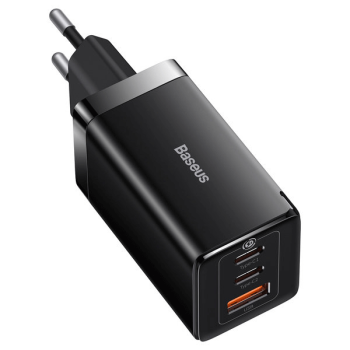 Baseus GaN 2x USB-C 1x USB-A 65W Schnellladegerät GaN5 Pro + USB-C zu USB-C 100W Ladekabel, weiss