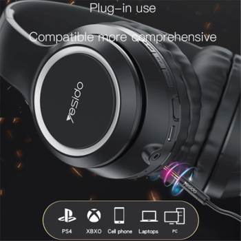 Yesido EP03 Bluetooth 5.0 Faltbares Stereo Headset mit Audiokabel, schwarz