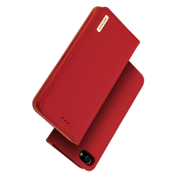 Dux Ducis Wish Series Echt Leder Flip Wallet für Apple iPhone Xs Max rot