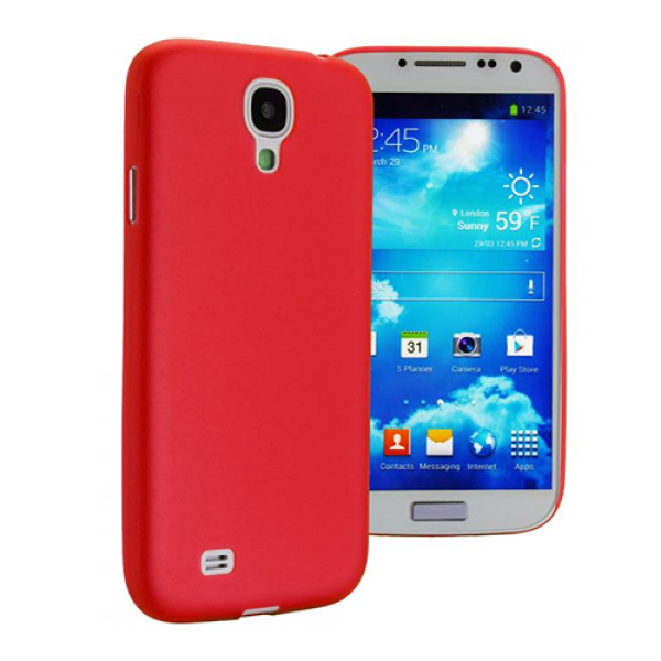 Trendy8 Line Ultra Slim FrostCover für Samsung Galaxy S4 rot/transparent