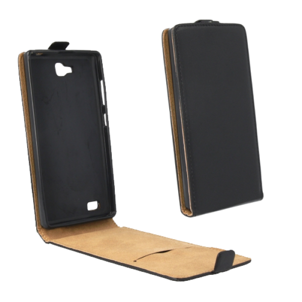 Trendy8 Front-Flip-Tasche für Huawei Honor 3C schwarz