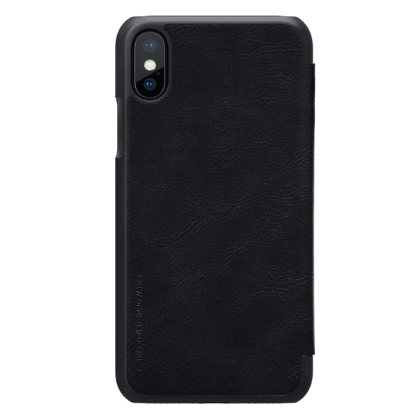 Nillkin Qin Leder Flip-Tasche mit Kartenfach für Apple iPhone Xs / X schwarz