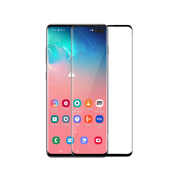 HDD (5D Full Glue) Displayschutz Glas für Samsung Galaxy S10 schwarz