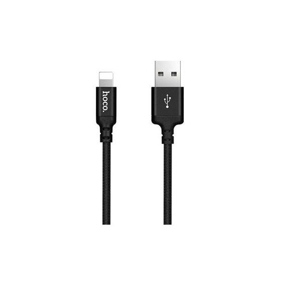 HOCO Lightning Ladekabel X14 für iPhone 1m Nylon geflochten schwarz