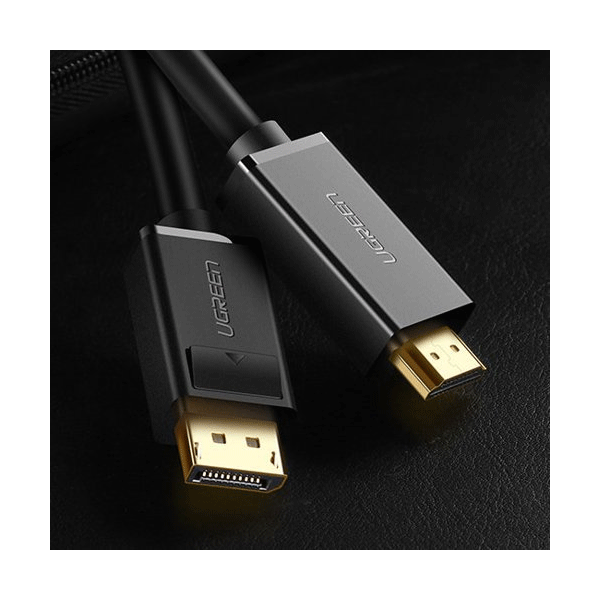 Ugreen unidirektionales DisplayPort-zu-HDMI-Kabel 4K 30Hz 32 AWG, schwarz (2m)