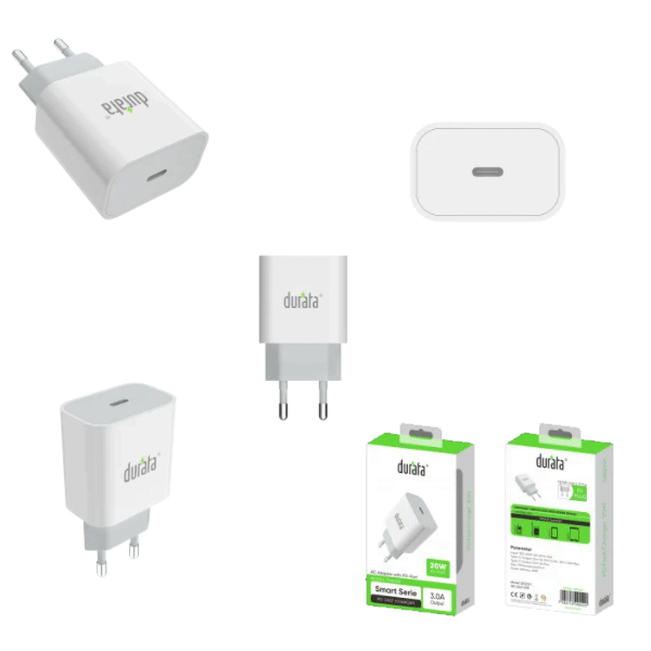 Durata Schnelladegerät Adapter PD + USB-A 20W DR2021, weiß