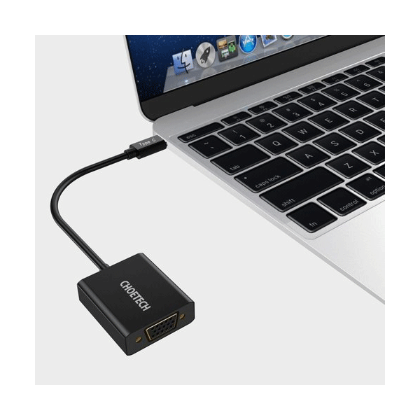 Choetech Einweg-Steckeradapter HUB USB Typ C auf VGA schwarz (HUB-V01)