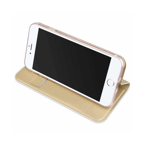 Dux Ducis Flip Tasche Skin Pro Series für iPhone SE (2022) / SE (2020) / 8 / 7 gold