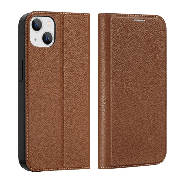 Dux Ducis Skin X2 Magnet Flip-Hülle für iPhone 14 PLUS, braun