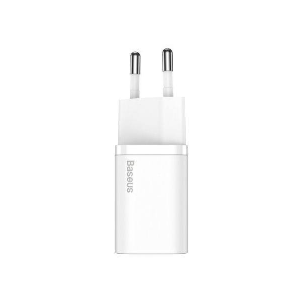 Baseus Super Si 1C Schnellladegerät USB-C 20W Power Delivery + USB Typ-C zu Lightning 1m weiss