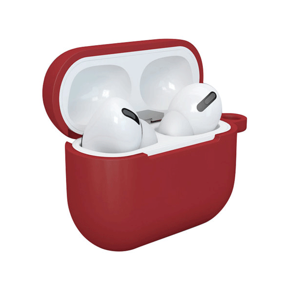 starfix Silikon-Hülle für Apple AirPods 3  inkl. Karabinerhacken, rot